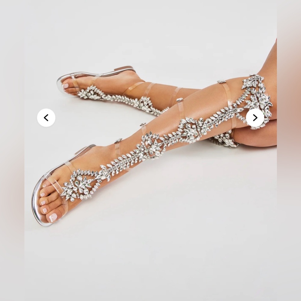 Fashion Nova Crystal Embellished Sandals - Picture 2 of 10